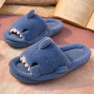 Cartoon Shark Plush Unisex Wool Slippers