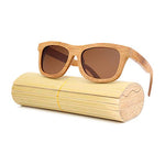 Hand-Crafted Unisex Bamboo Sunglasses (Light Brown Frame)